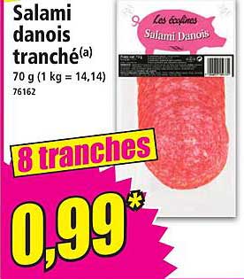 Salami danois tranché(a)
