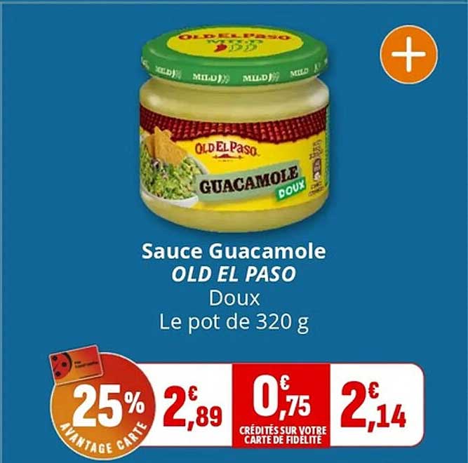 Sauce Guacamole OLD EL PASO Doux Le pot de 320 g