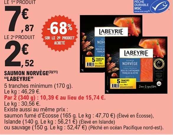 SAUMON NORVÈGE "LABEYRIE"