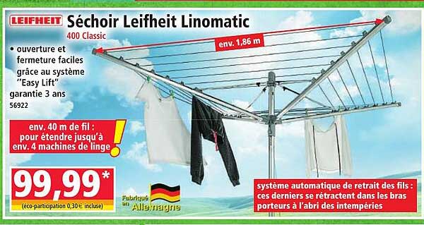 Séchoir Leifheit Linomatic 400 Classic