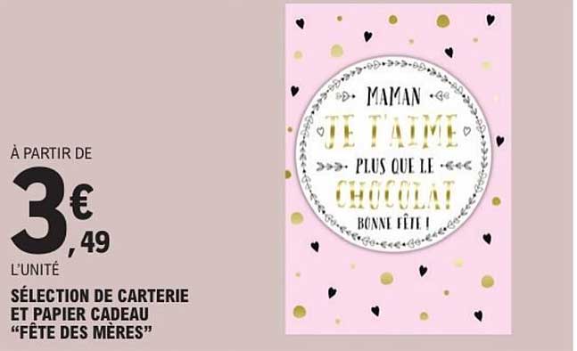 Sélection de carterie et papier cadeau "Fête des Mères"