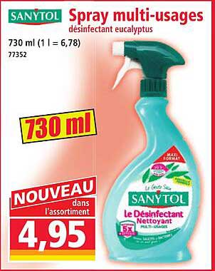 Spray multi-usages désinfectant eucalyptus