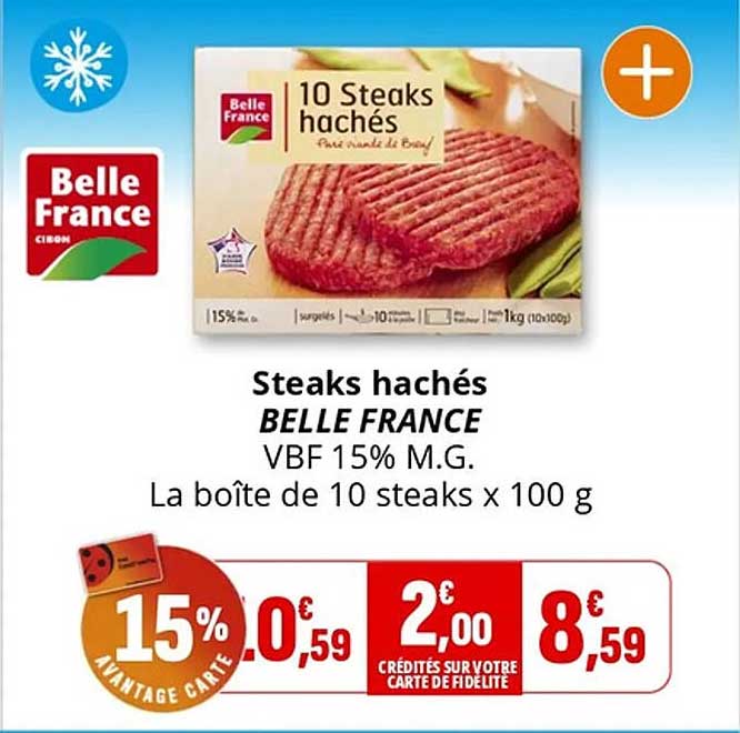 Steaks hachés BELLE FRANCE VBF 15% M.G.