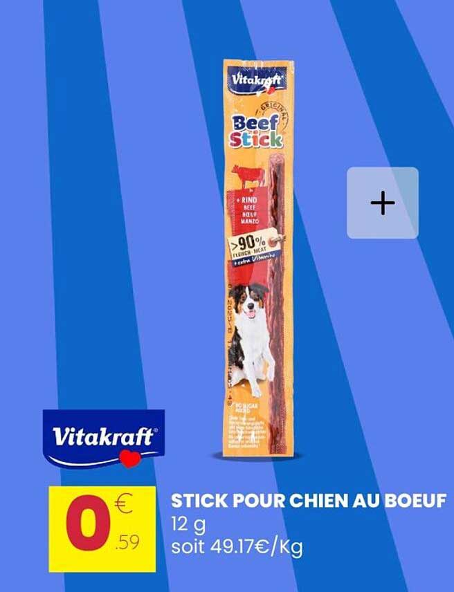 STICK POUR CHIEN AU BOEUF