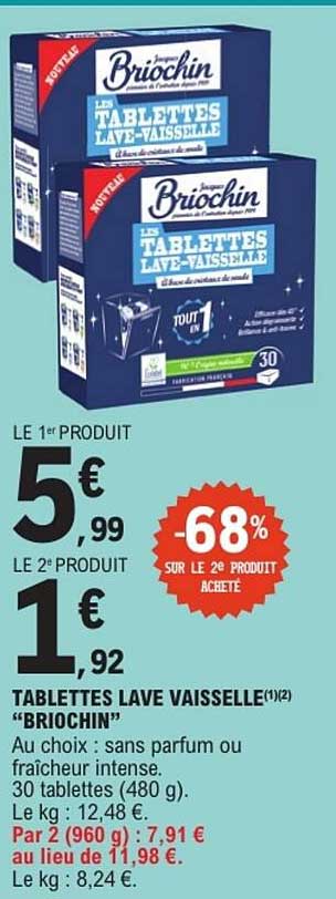 TABLETTES LAVE VAISSELLE "BRIOCHIN"