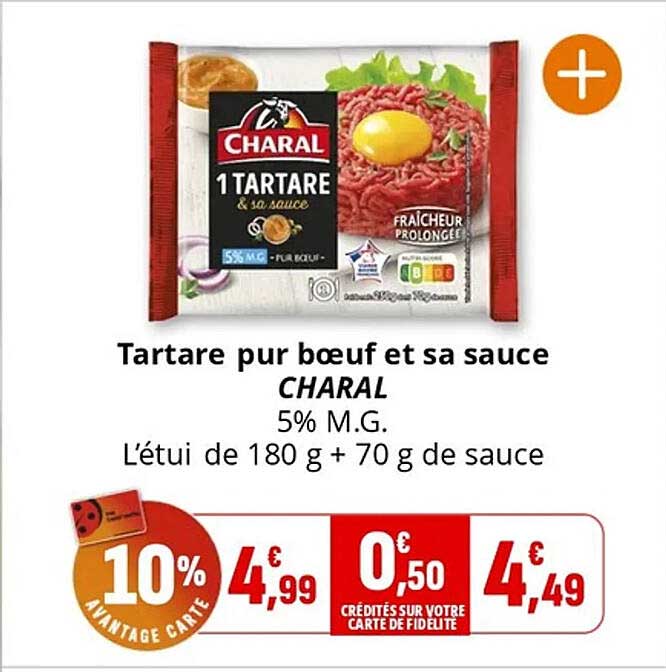 Tartare pur bœuf et sa sauce CHARAL
