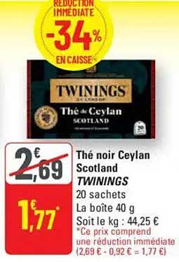 Thé noir Ceylan Scotland TWININGS