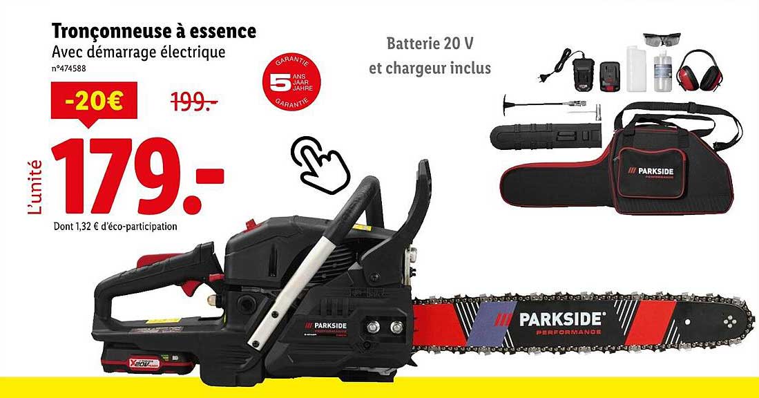 Tronçonneuse à essence Avec démarrage électrique