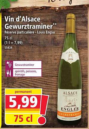 Vin d'Alsace Gewurztraminer** Réserve particulière - Louis Engler