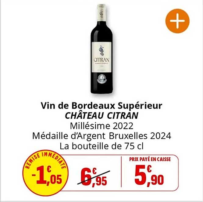 Vin de Bordeaux Supérieur CHÂTEAU CITRAN Millésime 2022