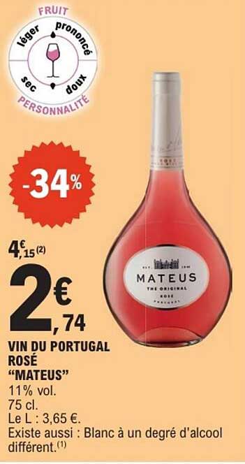 VIN DU PORTUGAL ROSÉ "MATEUS"
