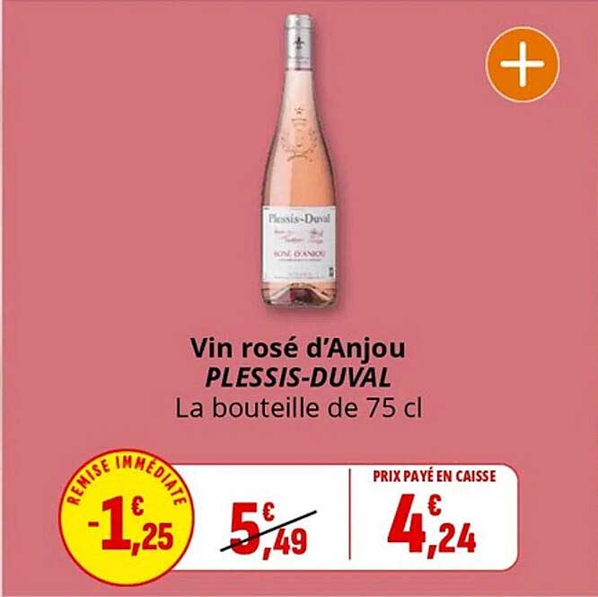 Vin rosé d’Anjou PLESSIS-DUVAL La bouteille de 75 cl