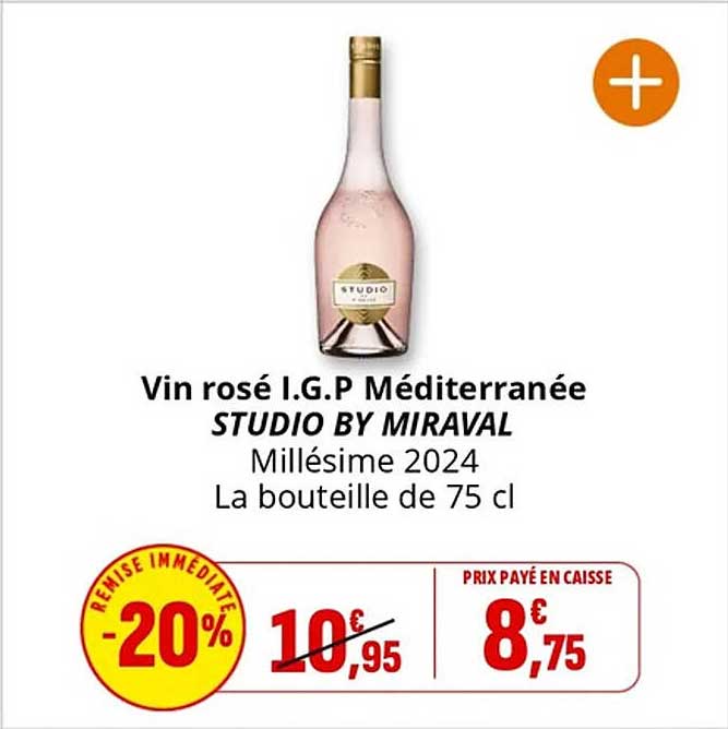 Vin rosé I.G.P Méditerranée STUDIO BY MIRAVAL