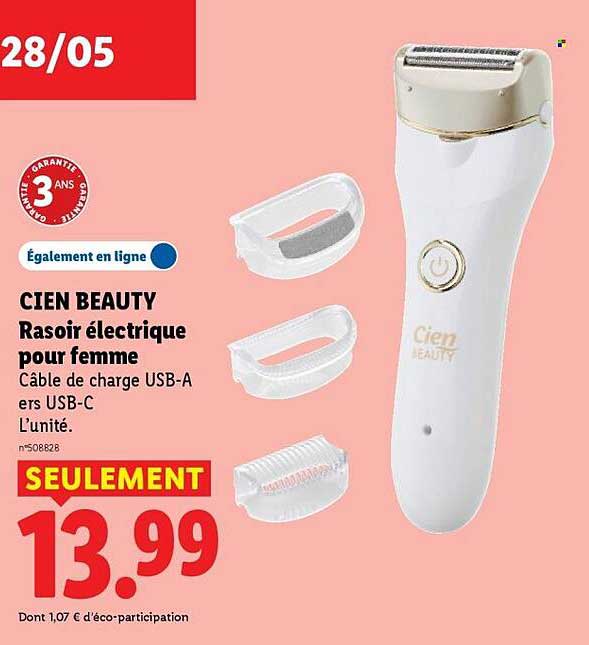 CIEN BEAUTY Rasoir électrique pour femme