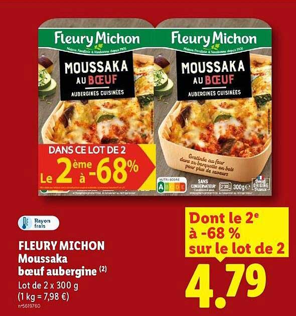 FLEURY MICHON Moussaka boeuf aubergine