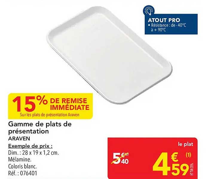 Gamme de plats de présentation ARAVEN