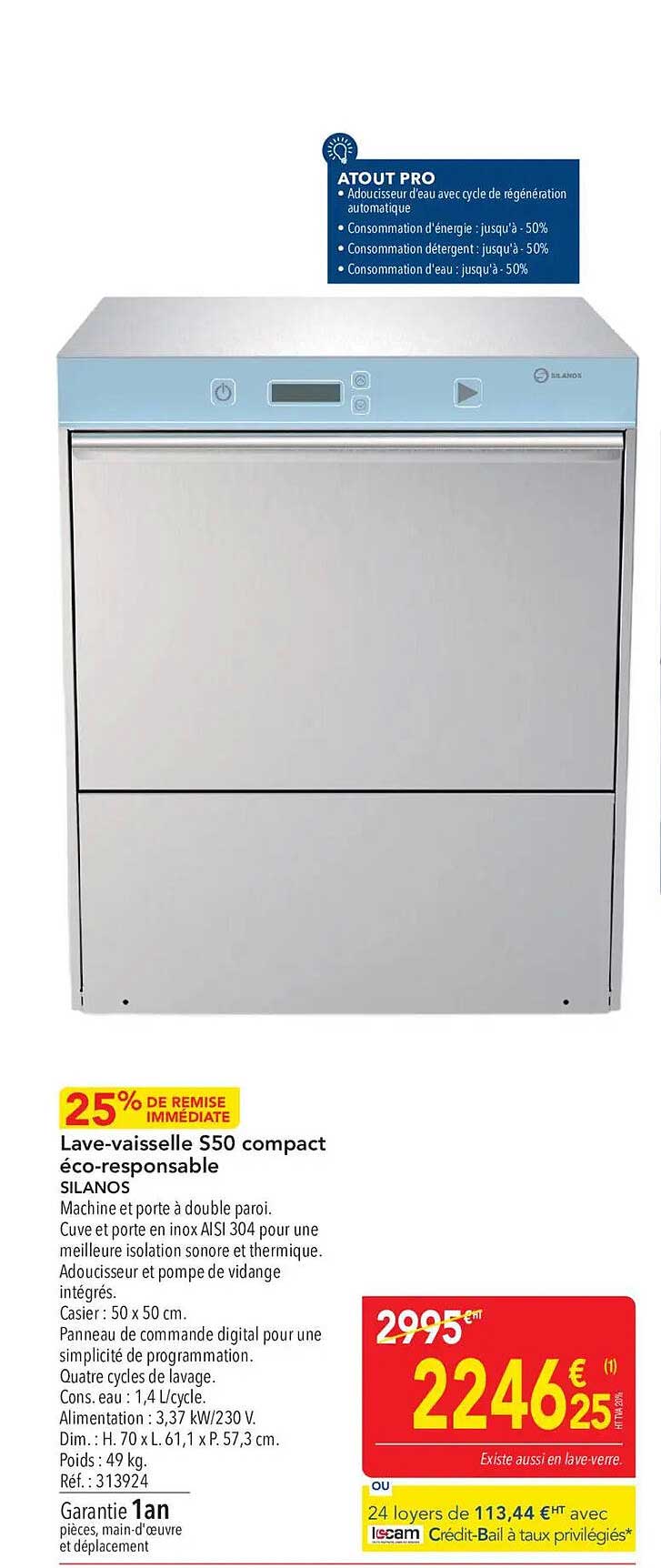 Lave-vaisselle S50 compact éco-responsable
