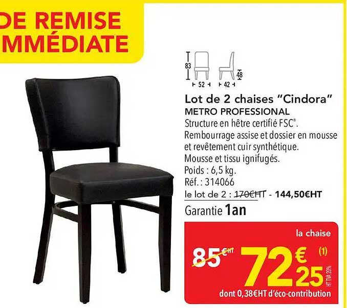 Lot de 2 chaises “Cindora”