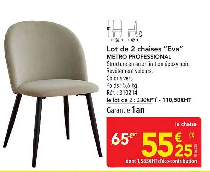 Lot de 2 chaises “Eva”