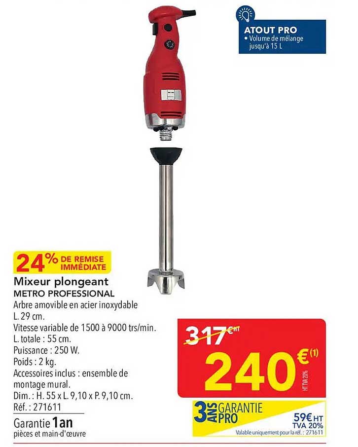 Mixeur plongeant METRO PROFESSIONAL
