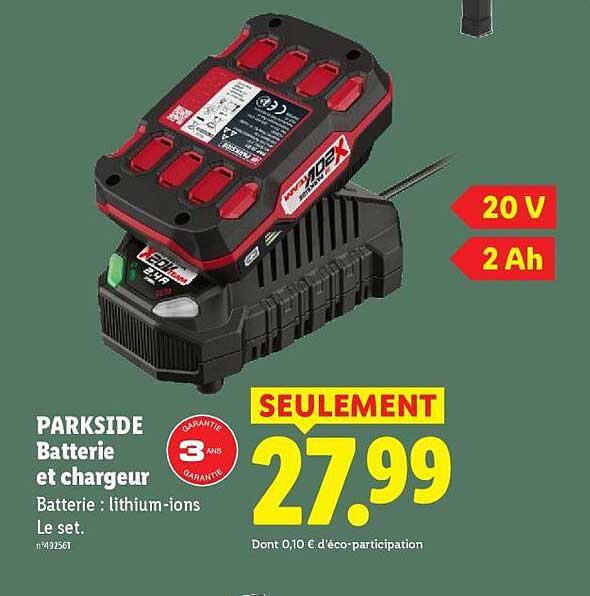PARKSIDE Batterie et chargeur