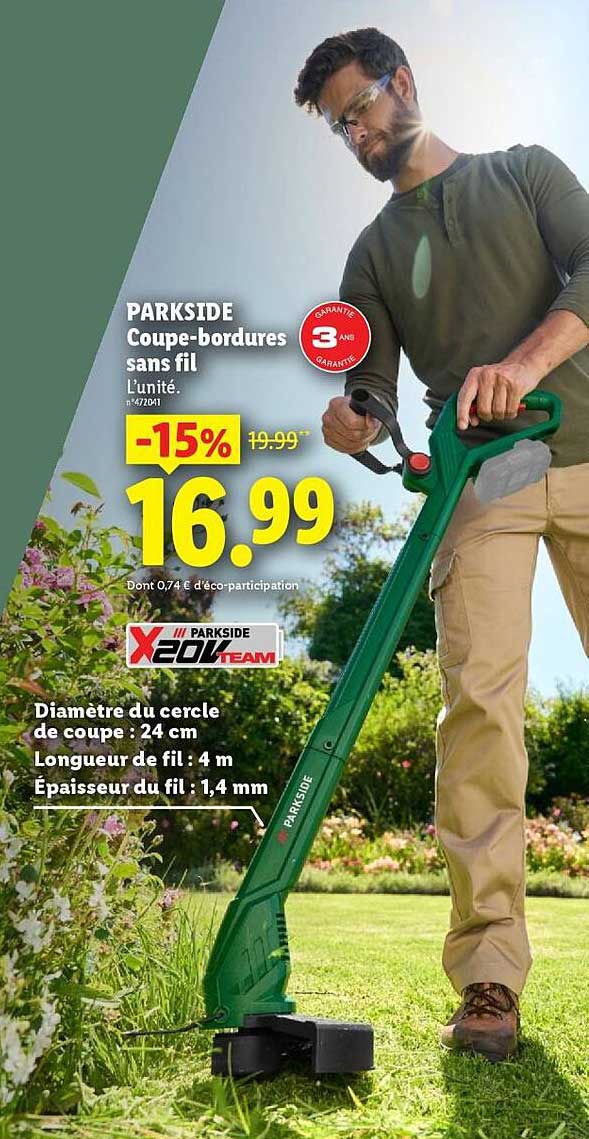 PARKSIDE Coupe-bordures sans fil