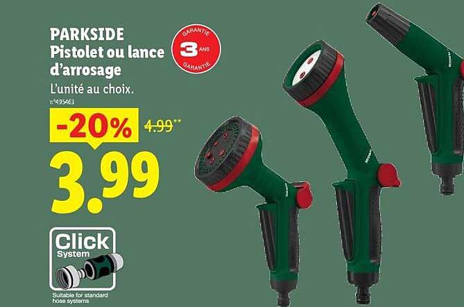PARKSIDE Pistolet ou lance d’arrosage