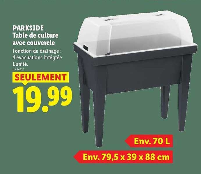 PARKSIDE Table de culture avec couvercle