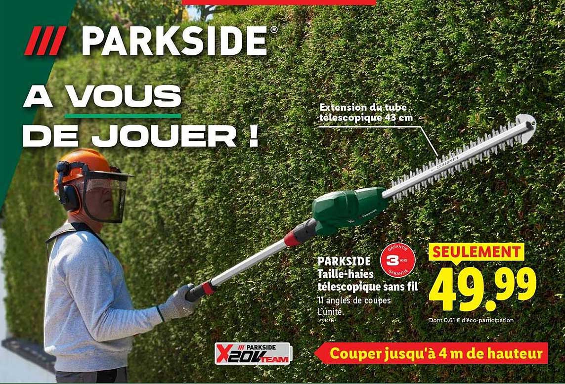PARKSIDE Taille-haies télescopique sans fil