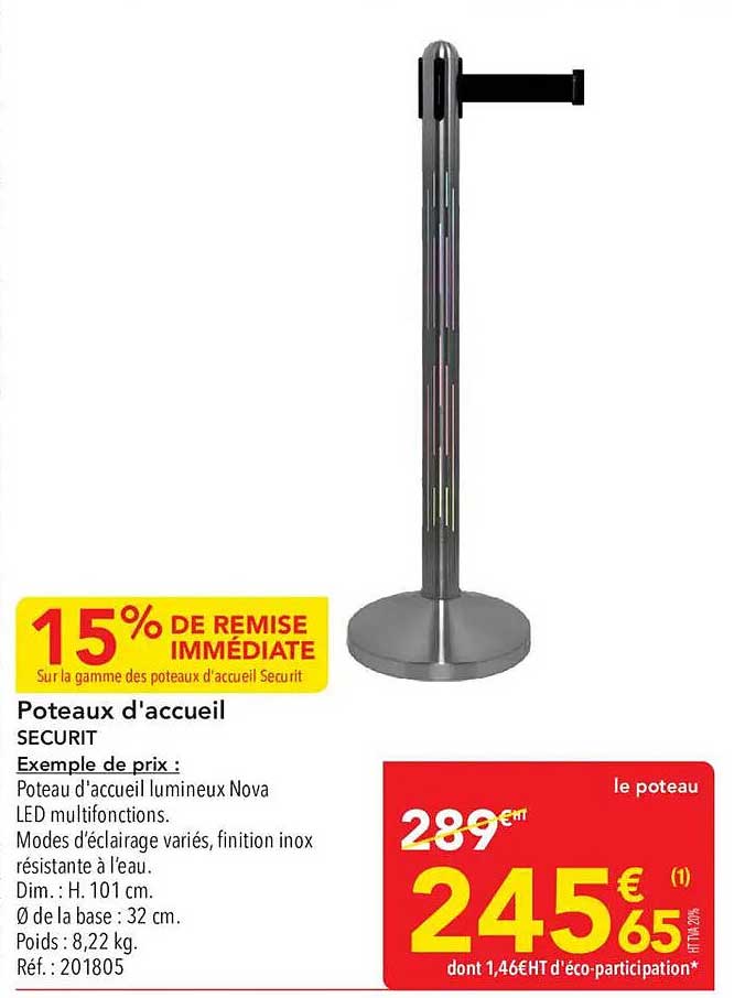 Poteaux d'accueil SECURIT