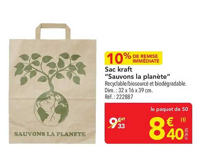 Sac kraft “Sauvons la planète”
