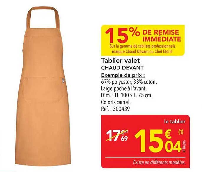 Tablier valet CHAUD DEVANT