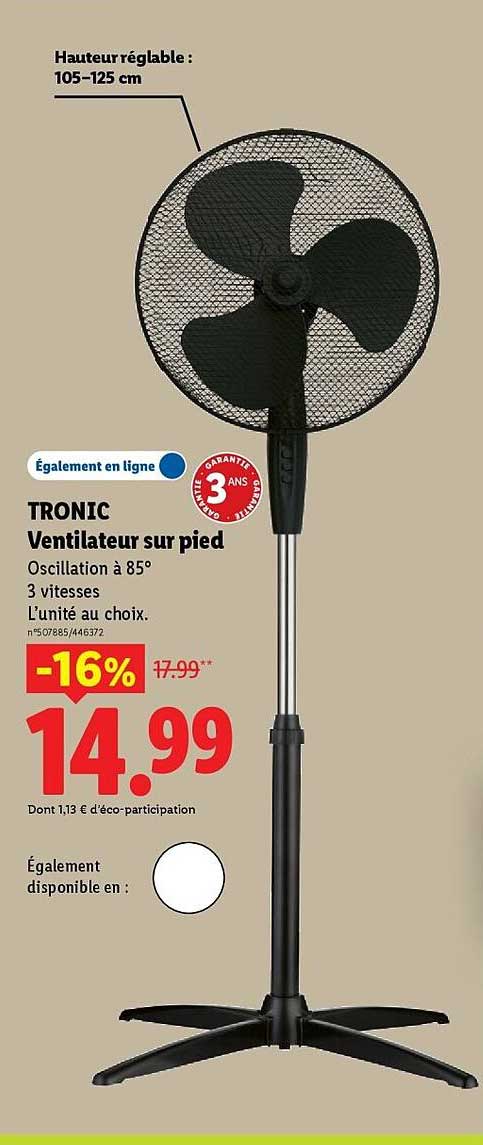 TRONIC Ventilateur sur pied