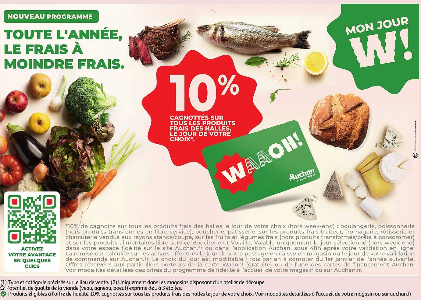 10% Cagnottés sur tous les produits frais des halles, le jour de votre choix !