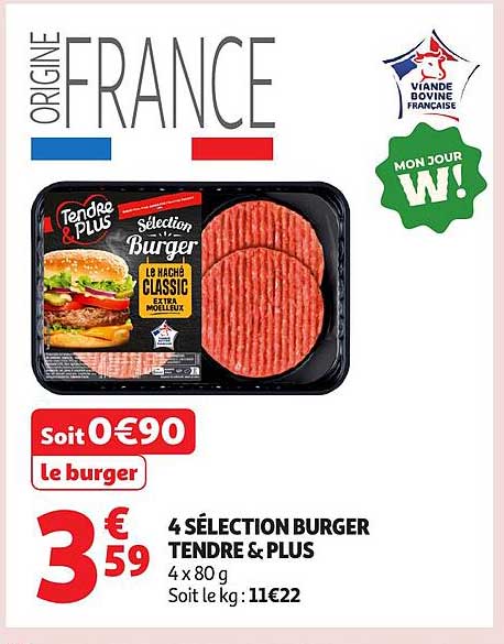 4 SÉLECTION BURGER TENDRE & PLUS