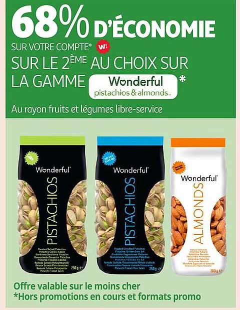68% d'économie sur votre 2ème au choix sur la gamme Wonderful