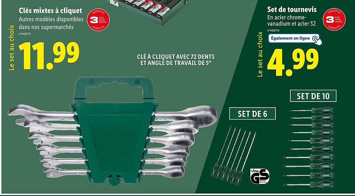 Clés mixtes à cliquet