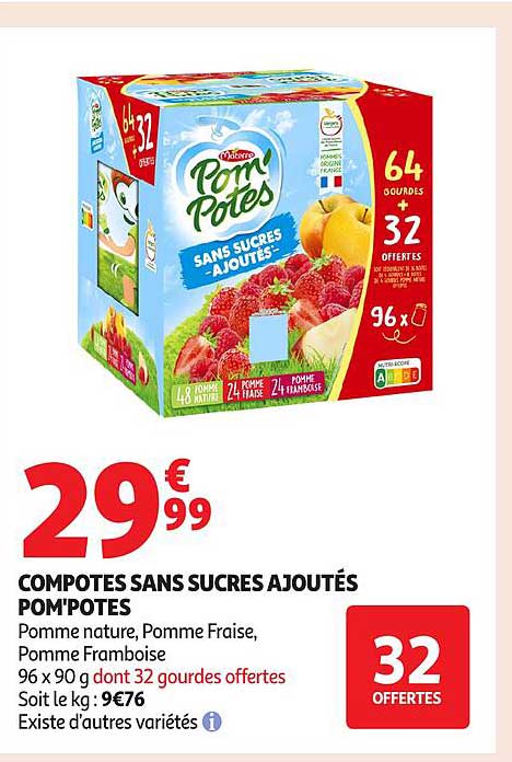 COMPOTES SANS SUCRES AJOUTÉS POM'POTES