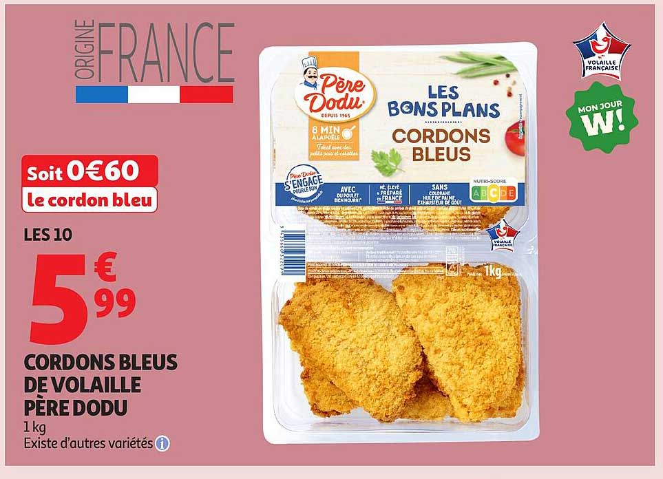CORDONS BLEUS DE VOLAILLE PÈRE DODU