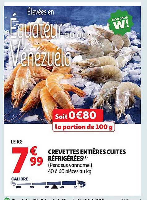CREVETTES ENTIÈRES CUITES RÉFRIGÉRÉES