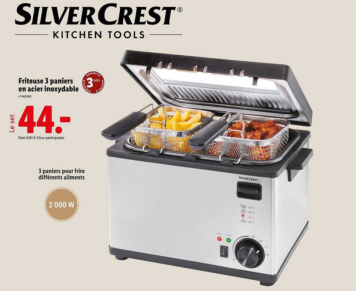 Friteuse 3 paniers en acier inoxydable