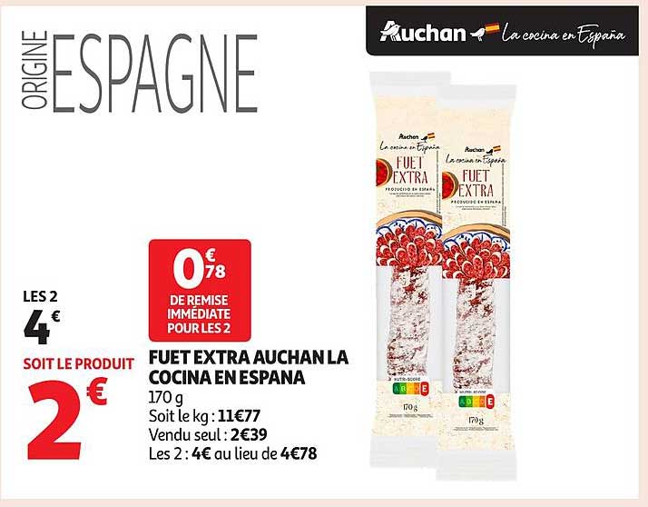 FUET EXTRA AUCHAN LA COCINA EN ESPANA