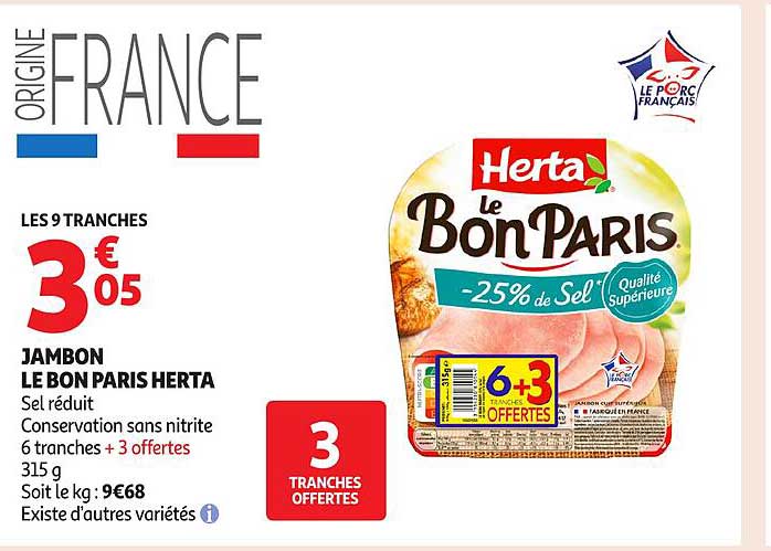 JAMBON LE BON PARIS HERTA