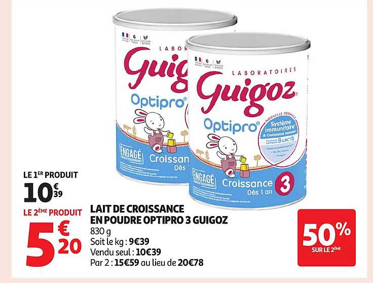LAIT DE CROISSANCE EN POUDRE OPTIPRO 3 GUIGOZ