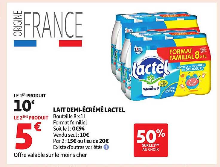 LAIT DEMI-ÉCRÉMÉ LACTEL
