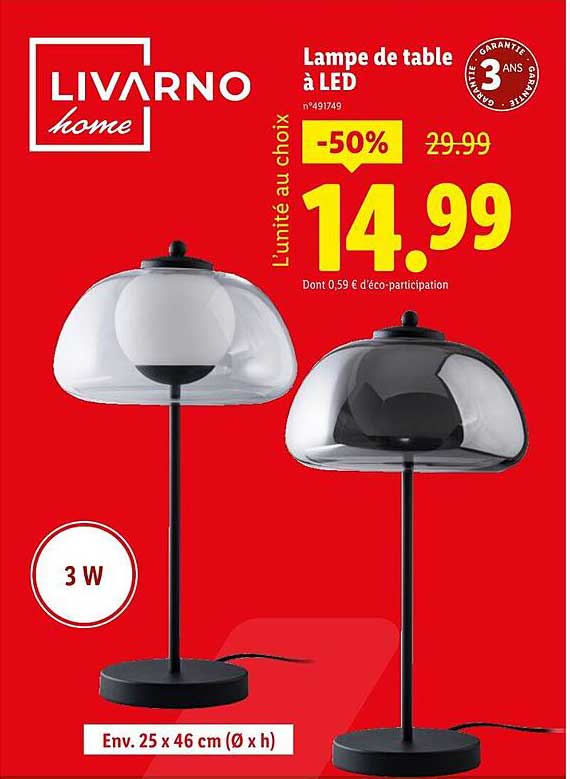 Lampe de table à LED