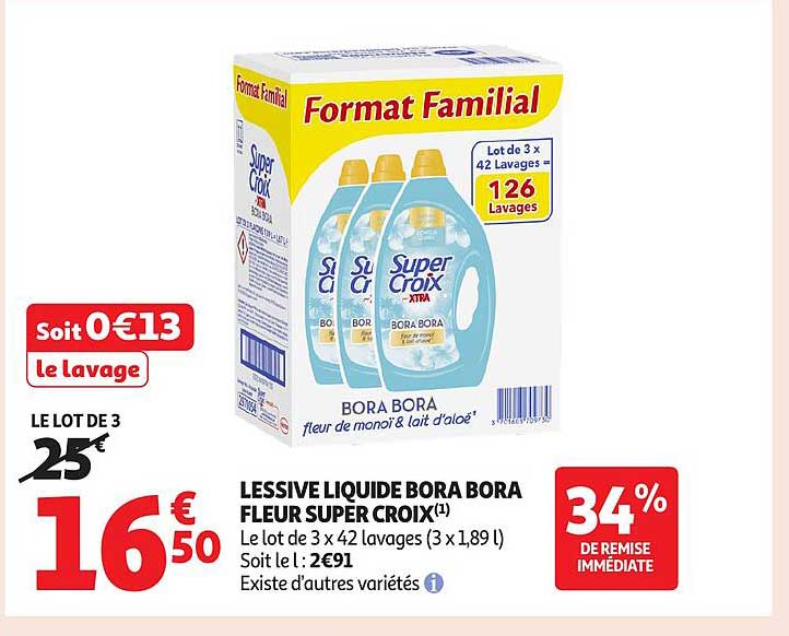 LESSIVE LIQUIDE BORA BORA FLEUR SUPER CROIX