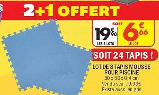 LOT DE 8 TAPIS MOUSSE POUR PISCINE