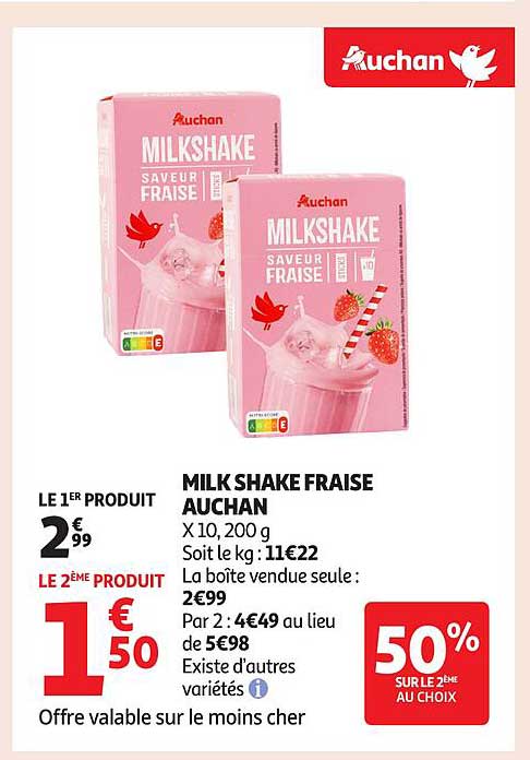 MILK SHAKE FRAISE AUCHAN