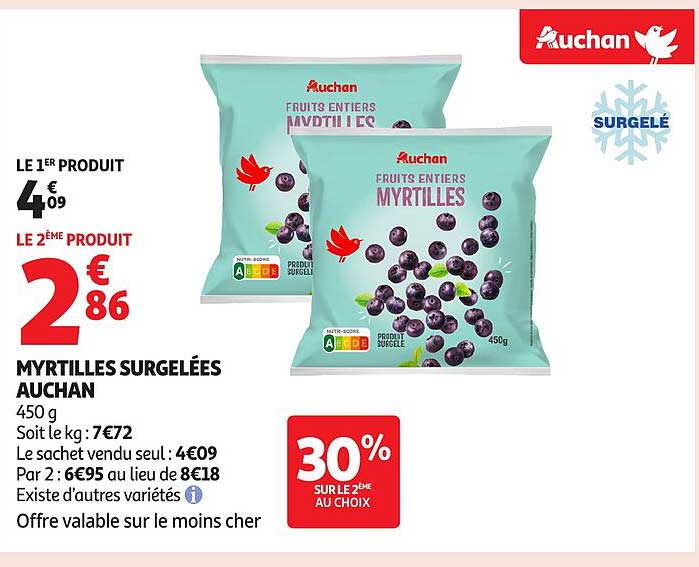 MYRTILLES SURGELÉES AUCHAN